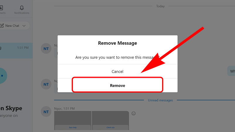Xác nhận xóa tin nhắn